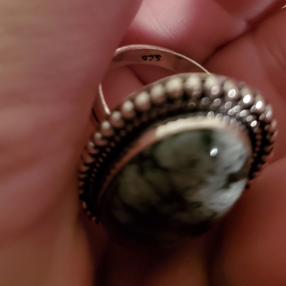 New Snowflake Obsidian 925 Silver Ring. - Picture 3 of 6
